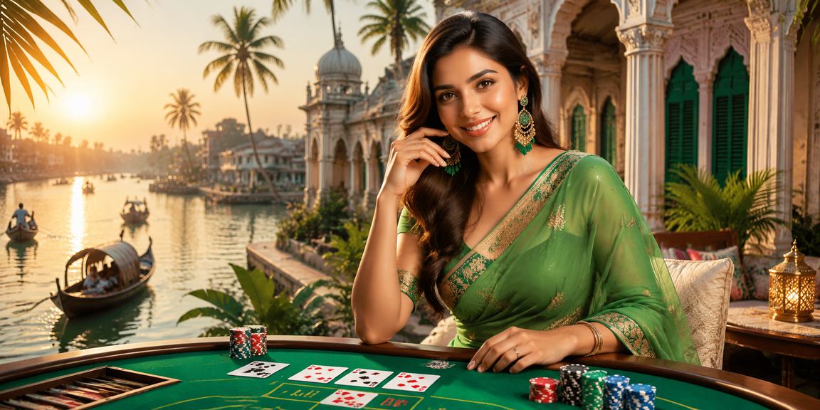 বরিশালে শাড়ি পরিহিত গেমার 499bet5 ব্যাকারাট খেলছেন